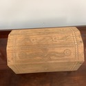 Hand Carved Pine Wood Box Vintage Folk Art Floral 