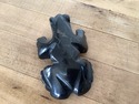 Frog Figure Black Gold Striations Marble or Stone 