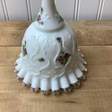 White Glass Silvercrest Bell Hand Painted Purple F