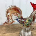 Murano Glass Rooster Chicken Figure Unmarked Color