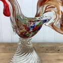 Murano Glass Rooster Chicken Figure Unmarked Color