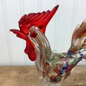 Murano Glass Rooster Chicken Figure Unmarked Color