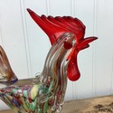 Murano Glass Rooster Chicken Figure Unmarked Color