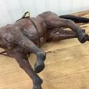 Vintage Large Leather Horse Figure made in India C