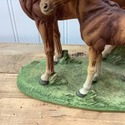 Andrea by Sadek Horse Statue Mother w Foal Light B