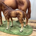 Andrea by Sadek Horse Statue Mother w Foal Light B