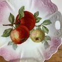 Antique Fruit Plate Tray Open Handles Red Green Ap