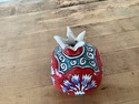 Red Pomegranate Vase Jerusalem Signed Colorful