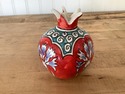 Red Pomegranate Vase Jerusalem Signed Colorful