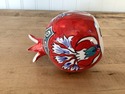 Red Pomegranate Vase Jerusalem Signed Colorful