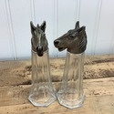 Horse Head Salt & Pepper Shakers Glass Base USA He