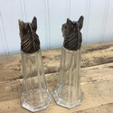 Horse Head Salt & Pepper Shakers Glass Base USA He