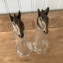 Horse Head Salt & Pepper Shakers Glass Base USA He