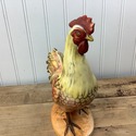 Porcelain Rooster Figure Vintage Colorful Red Peac