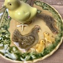 Vintage Majolica Lid Only Chic Finial Ducks Rooste