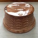 Portugal Secla Pottery Bowl Base Wicker Relief Des