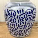 Double Happiness Ginger Jar w Lid Blue White Asian