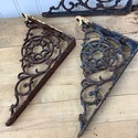 6 Iron Rusty Shelf Brackets Garden Decor 