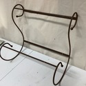 Rare Antique Iron Wall Rack Towel Hanger Blankets 