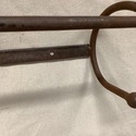 Rare Antique Iron Wall Rack Towel Hanger Blankets 