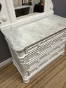 Antique Victorian White Dresser w Tall Mirror Pain