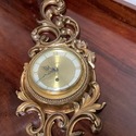 Vintage Syroco 8 Day Jeweled Wall Clock Gold Tone 