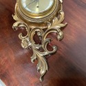 Vintage Syroco 8 Day Jeweled Wall Clock Gold Tone 