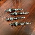 4 Vintage Glass Icicle Shape Christmas Ornaments S