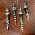 4 Vintage Glass Icicle Shape Christmas Ornaments S