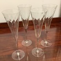 4 Vintage Champagne Flutes Twisted Opic Pattern 10