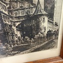 German Etching City Building Scene Otto Ferdinand 