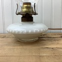 Milk Glass Vintage Electrified Oil Lamp w Hurrican