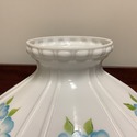 White Milk Glass Lamp Shade Globe Hand Painted Blu