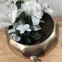 Vintage Brass Jardinier Planter Footed Face Mask H