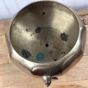 Vintage Brass Jardinier Planter Footed Face Mask H