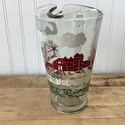 Vintage Barn Farm House Scene Glass Pitcher Jug Re