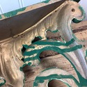 Syroco Resin Wall Shelf Painted Hunter Green Scrol
