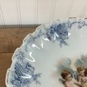 Antique Porcelain Compote Nude Cherubs Angels Blue