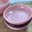 Hazel Atlas Milk Glass Pink Brown Bowls It's a Dil