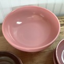 Hazel Atlas Milk Glass Pink Brown Bowls It's a Dil