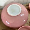 Hazel Atlas Milk Glass Pink Brown Bowls It's a Dil