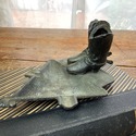 Vintage Cowboy Boots Ashtray Cast Metal Western As