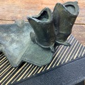 Vintage Cowboy Boots Ashtray Cast Metal Western As