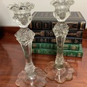 Tiffin Rambling Rose Glass Candleholders Candlesti