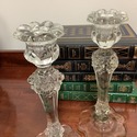 Tiffin Rambling Rose Glass Candleholders Candlesti