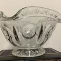 Antique Glass Footed Bowl Punch Bowl Ruffle Rim La