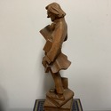 Carved Wood Tall Figure Librarian Man Reading Book