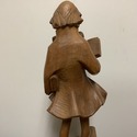 Carved Wood Tall Figure Librarian Man Reading Book