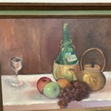 Vintage Still Life Painting Fruit Wine Teapot Set 