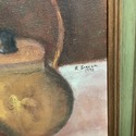 Vintage Still Life Painting Fruit Wine Teapot Set 
